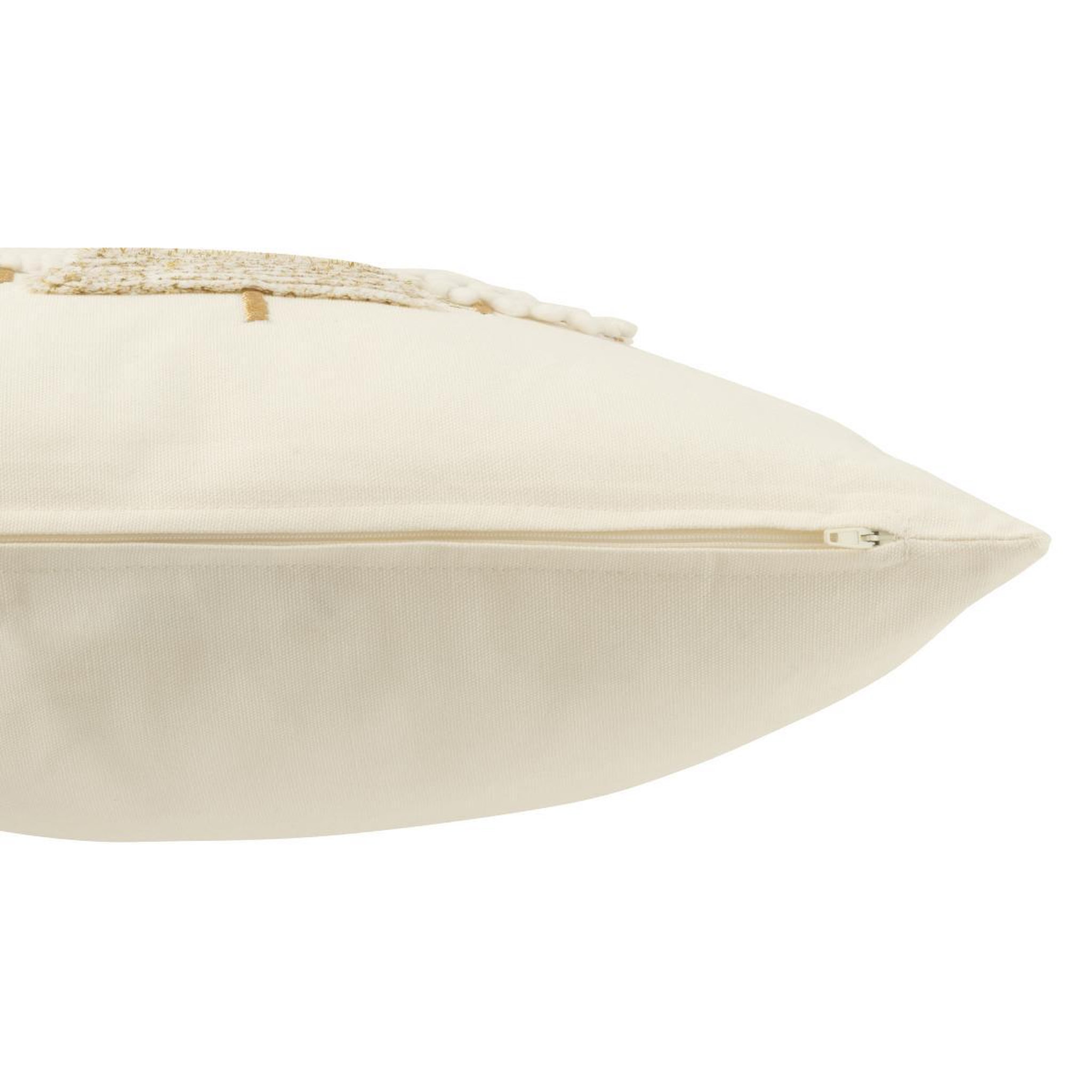 Voir la diapositive 3 : J-LINE Coussin déco en relief  sapin  45x45cm blanc