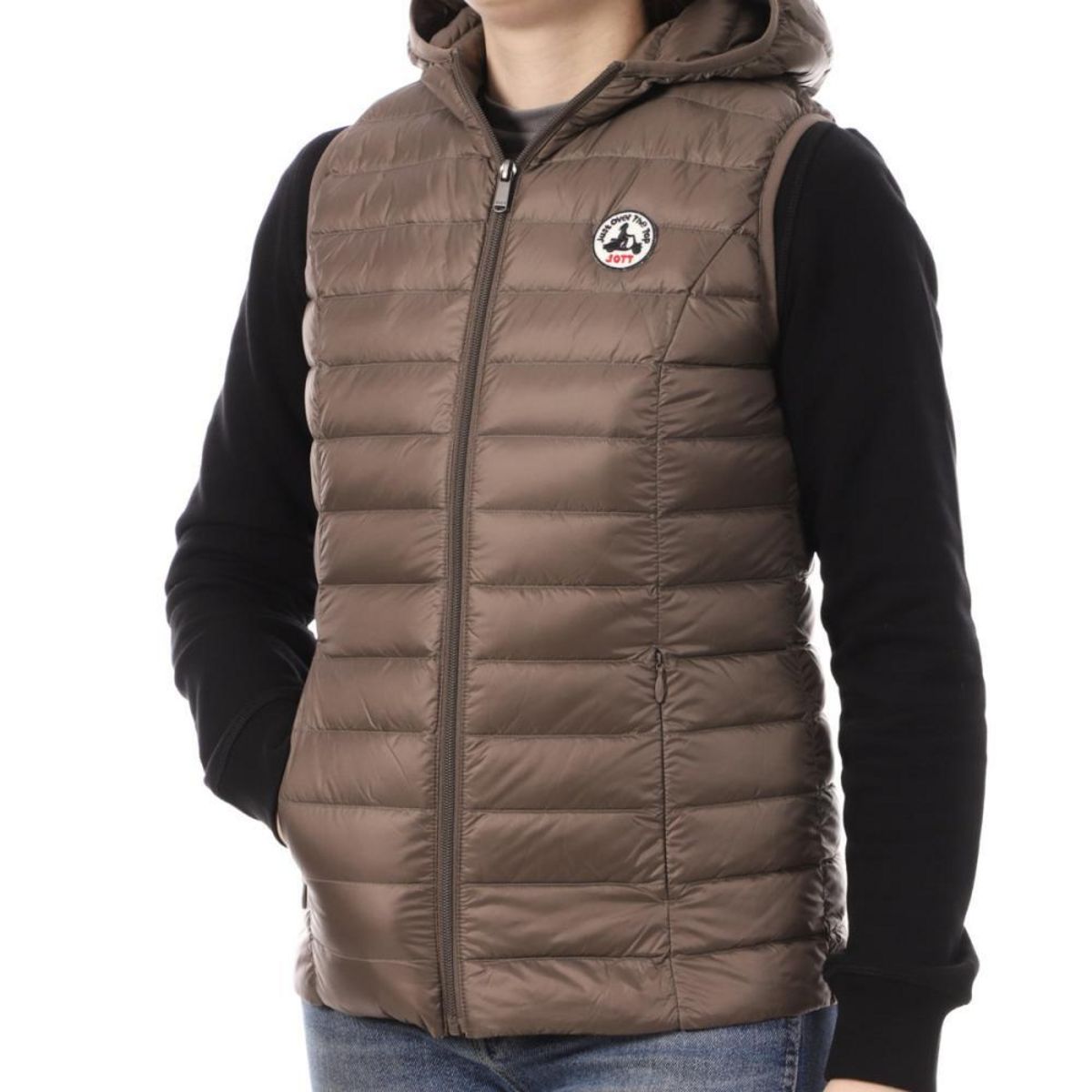 JUSTOVERTHETOPJOTT Doudoune Sans Manche Taupe Femme Jott Mali NOOS