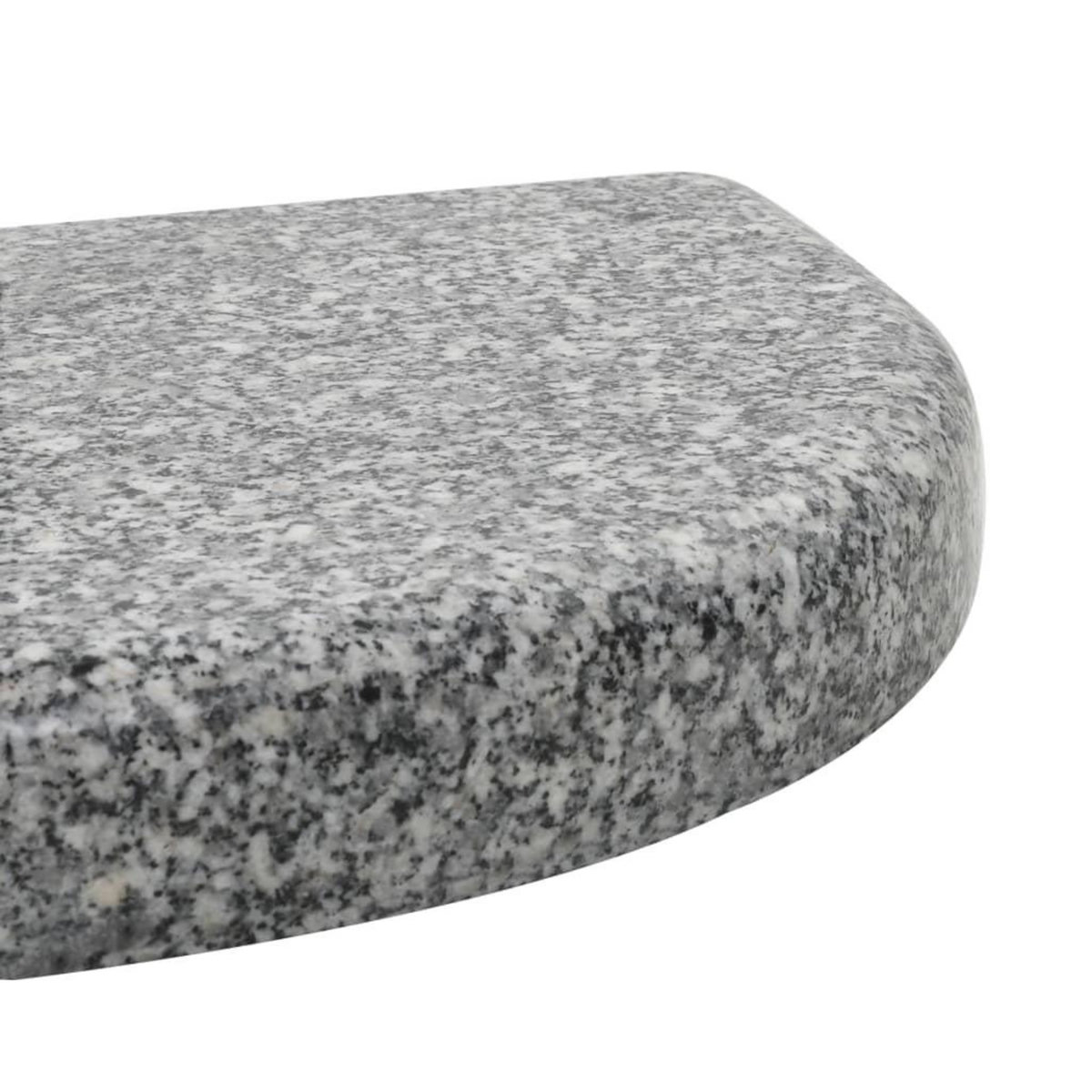 VIDAXL Socle de parasol Granite courbe 10 kg Gris