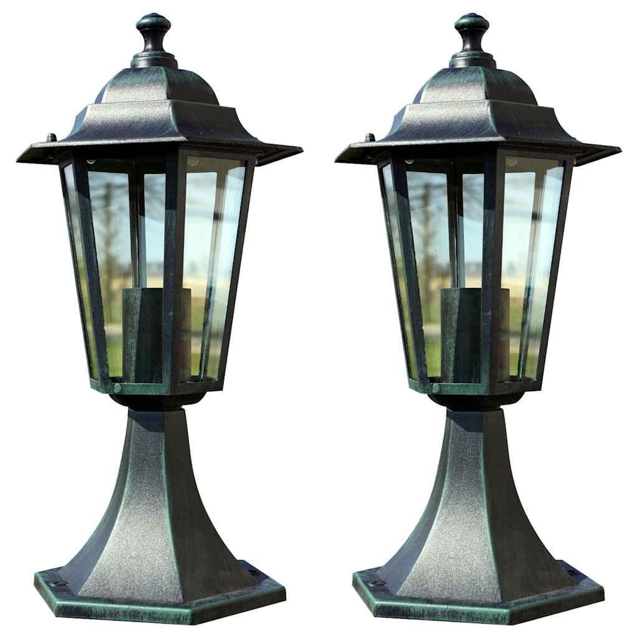 Voir la diapositive 1 : VIDAXL Lampes de jardin 2 pcs Vert fonce/Noir Aluminium