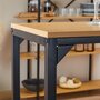 IDIMEX Table haute de bar BRAGA mange-debout comptoir en métal avec plateau en fibres de bois couleur chêne sauvage