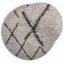 Voir la diapositive 3 : VIDAXL Tapis shaggy a poils longs moderne beige et anthracite Ø 80 cm