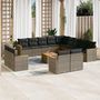 Voir la diapositive 1 : VIDAXL Salon de jardin avec coussins 14 pcs gris resine tressee