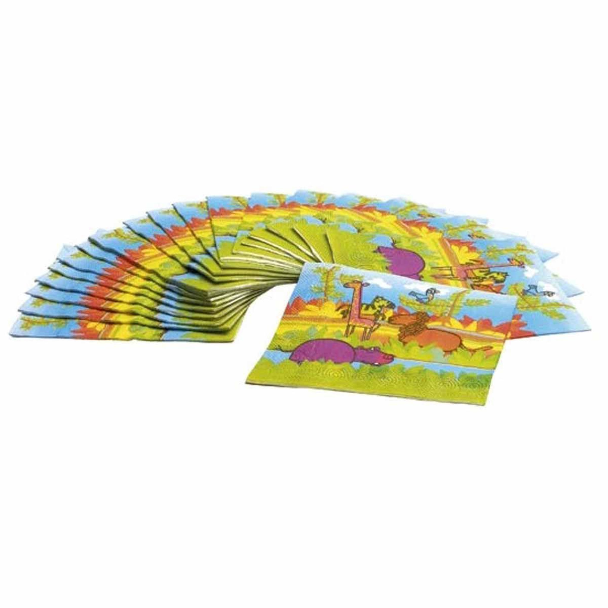 HOMEA Lot de 20 serviettes en papier  jungle  33x33cm multicolore