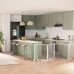 VIDAXL Barriere pour chien porte pliable 6panneaux blanc bois peuplier