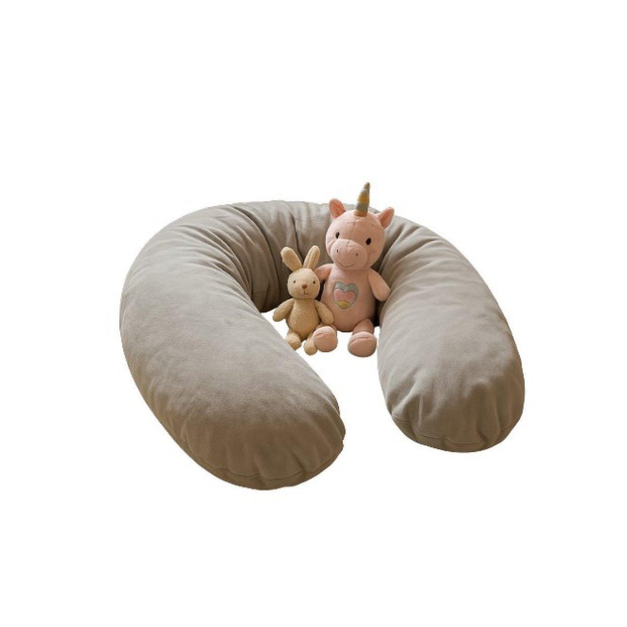 COUPEY Coussin d'allaitement 205 cm-  polyester velours  gris