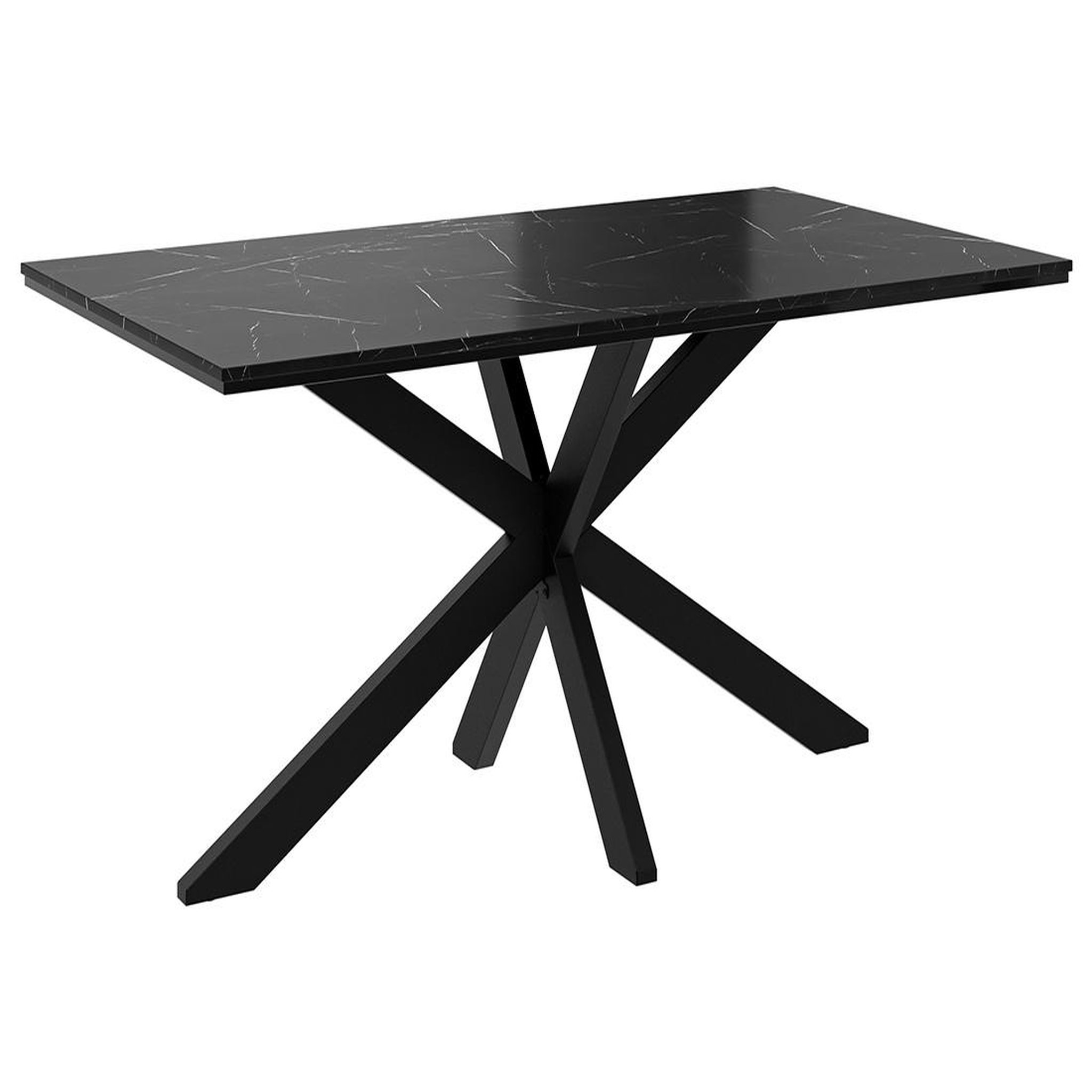 Voir la diapositive 1 : BEST MOBILIER Tom - table à manger - plateau effet marbre - pieds en métal - 4 à 6 personnes