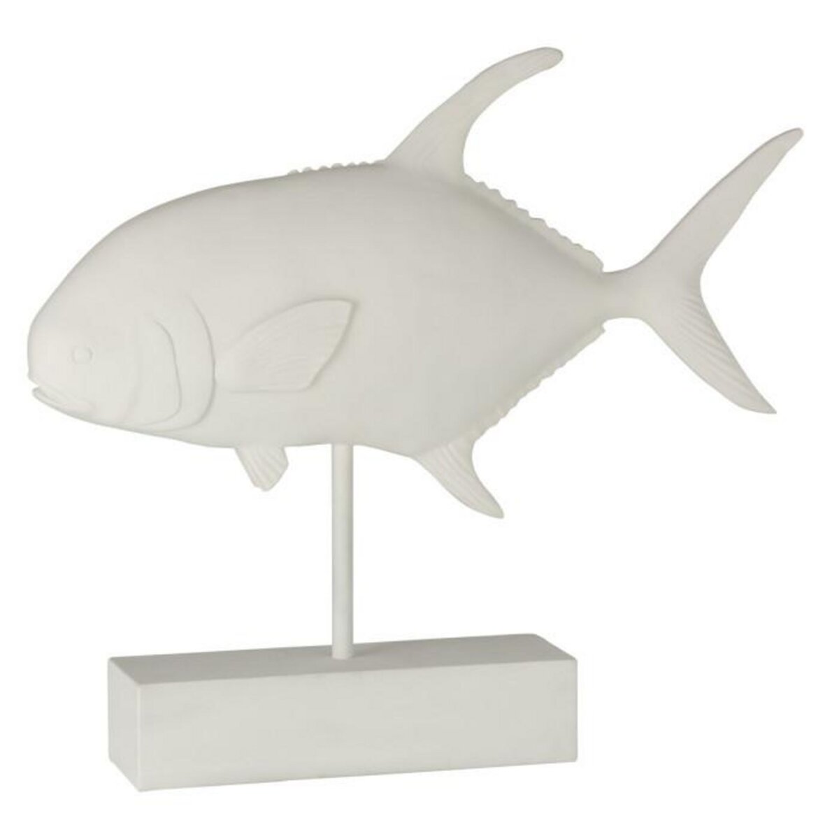 Paris Prix Statue Déco en Résine  Poisson  51cm Blanc