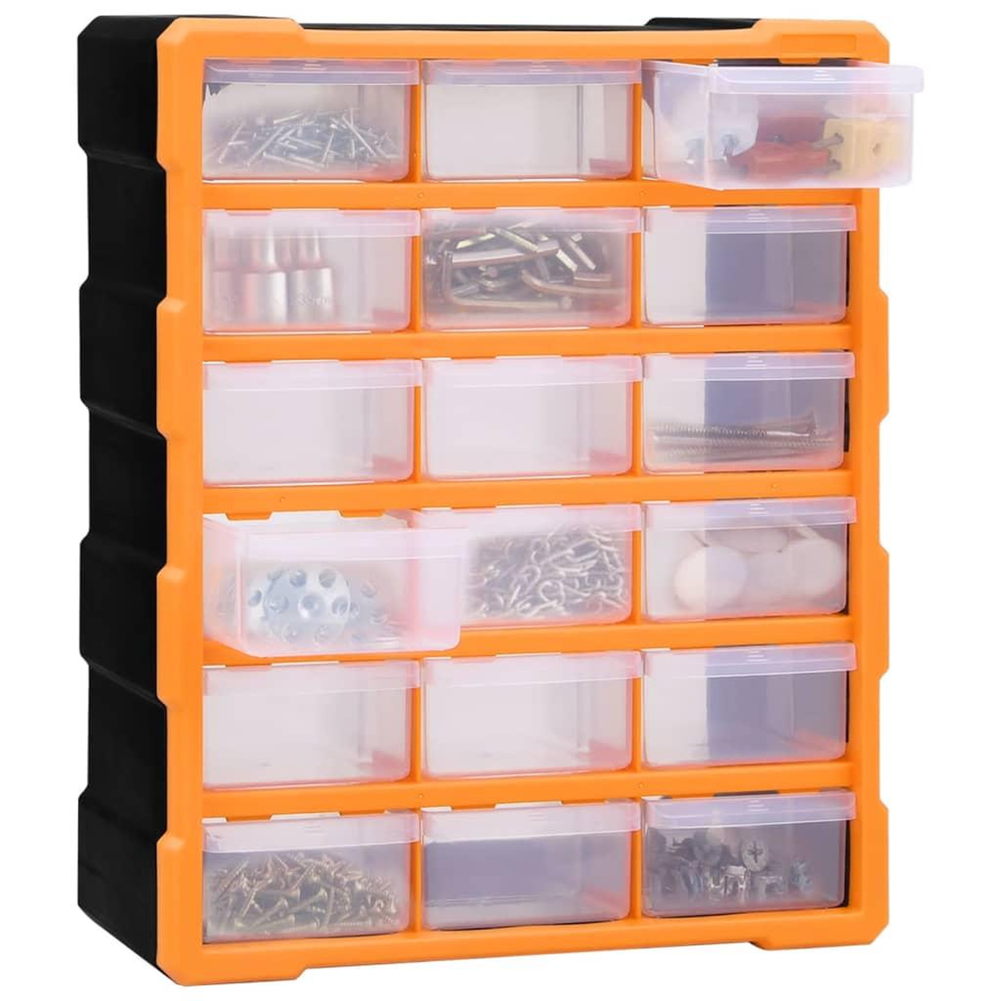 Voir la diapositive 2 : VIDAXL Organisateur multi-tiroirs avec 18 tiroirs centraux 38x16x47 cm