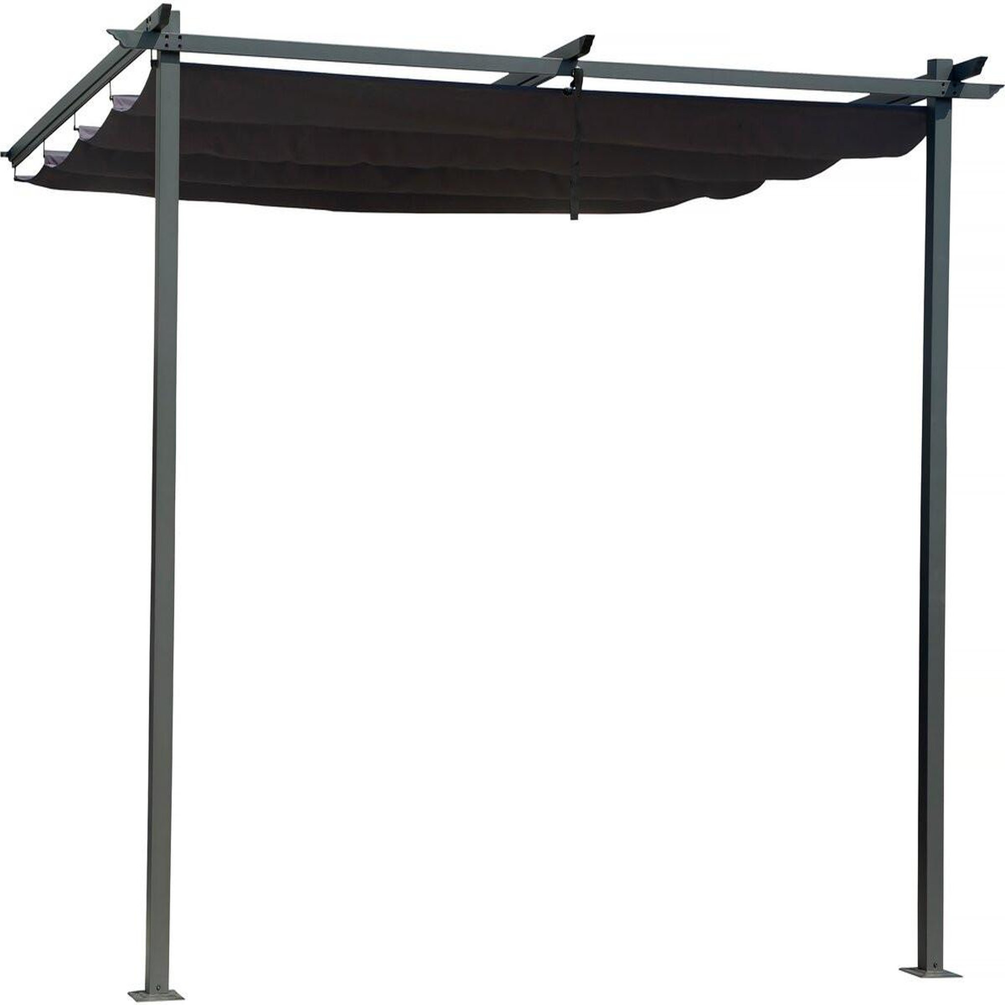 Habitat et Jardin Pergola adossée avec toit rétractable - 3 x 3 m - gris anthracite