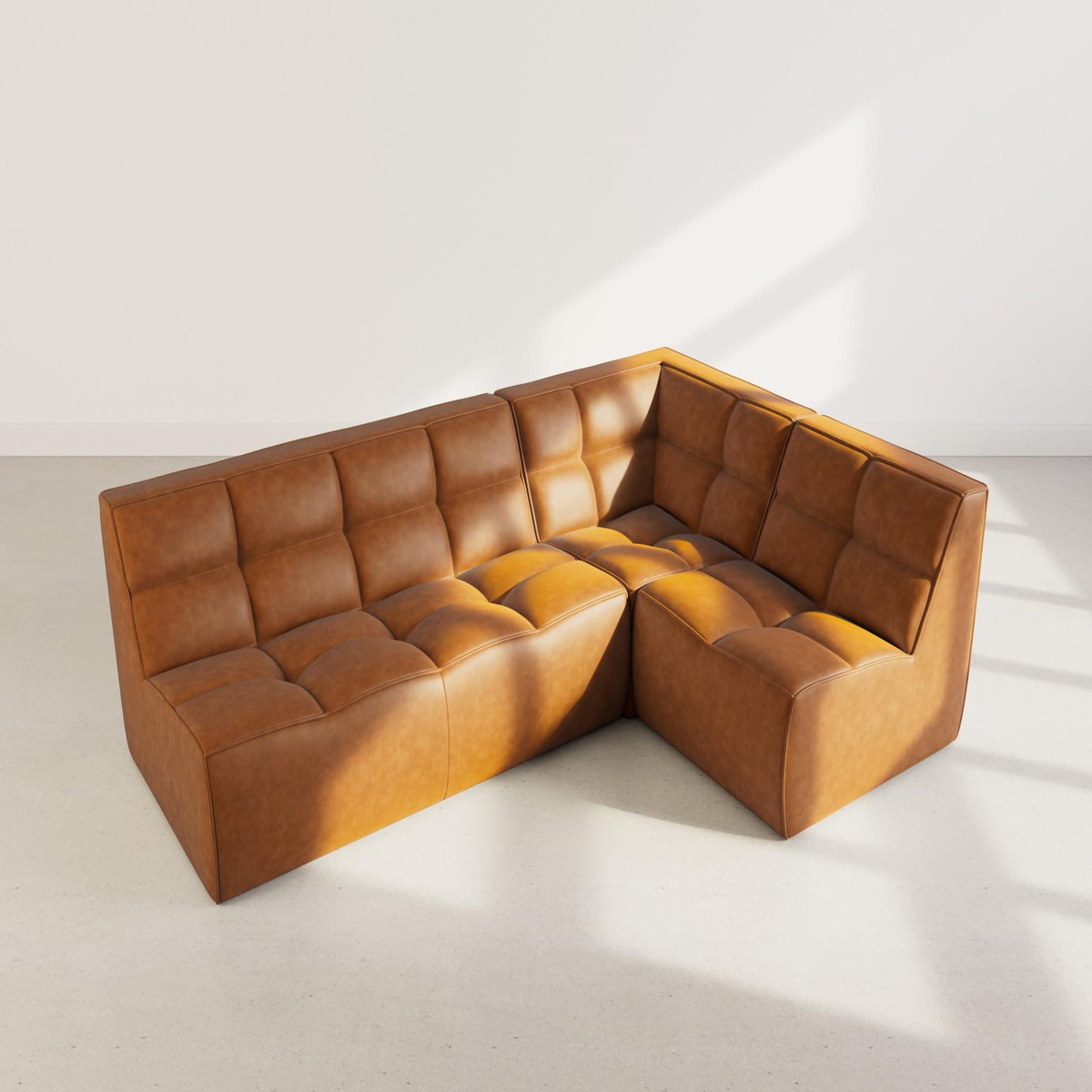 LISA DESIGN Alya - canapé modulable d'angle réversible 4 places en simili