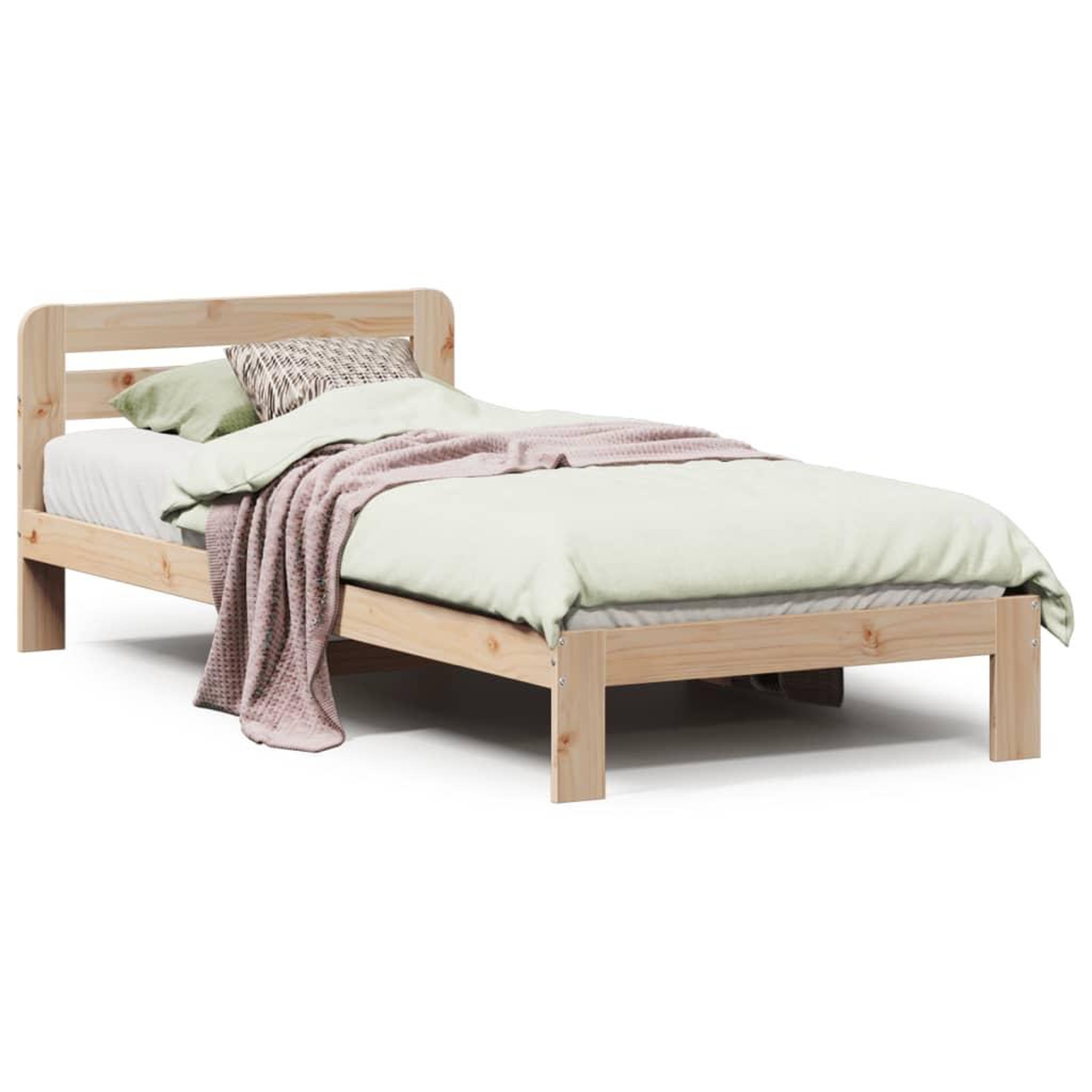 Voir la diapositive 2 : VIDAXL Cadre de lit sans matelas 90x200 cm bois de pin massif