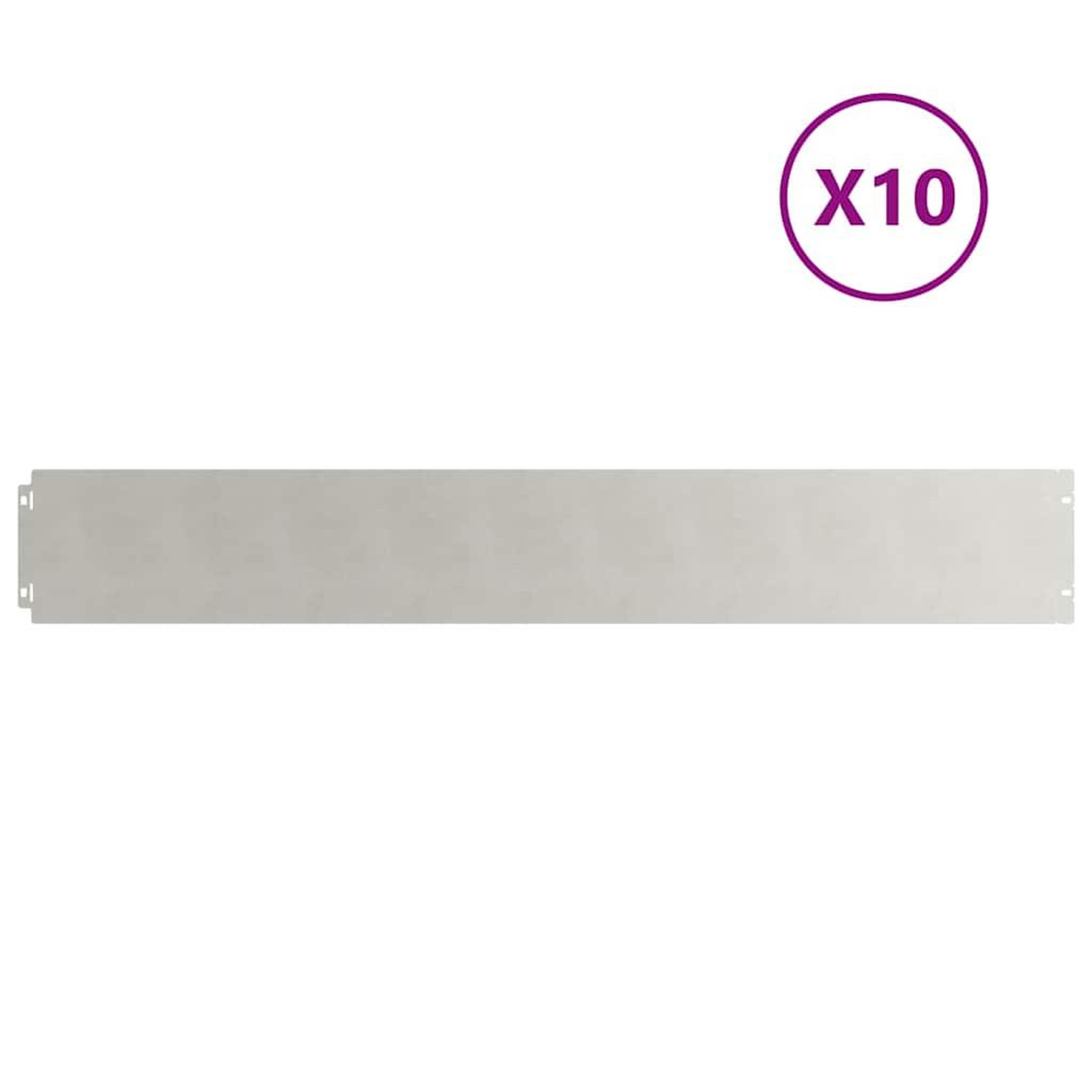 Voir la diapositive 2 : VIDAXL Bordures de pelouse 10 pcs 15x103 cm acier inoxydable