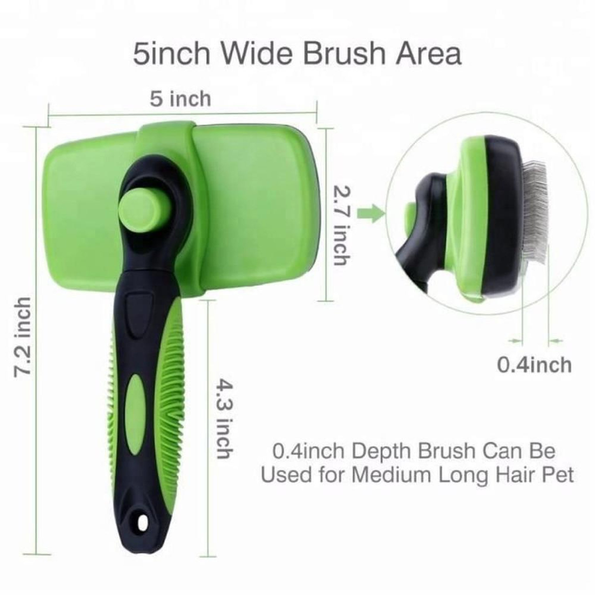 Voir la diapositive 2 : Brosse de toilettage rétractable auto-nettoyante pour chien, démêlage et enlève jusqu'à 95 % des poils, plastique et acier inoxydable, manche ergonomique antidérapant