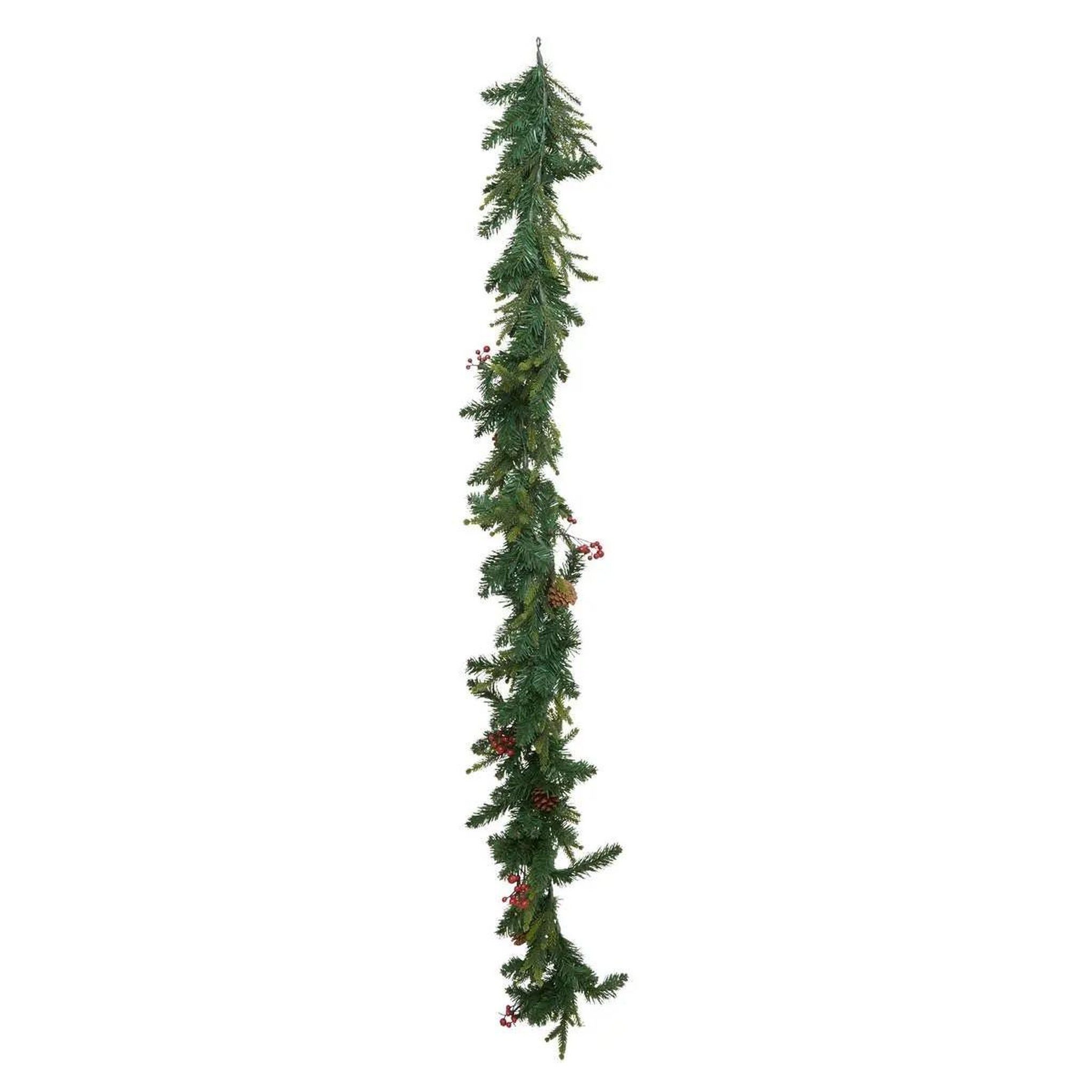 Voir la diapositive 2 : ATMOSPHERA Guirlande de noël à led  baies & pommes de pin  180cm vert