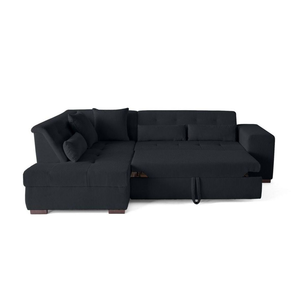 LISA DESIGN Vermont - canapé d'angle gauche - 5 places - convertible - en velours côtelé