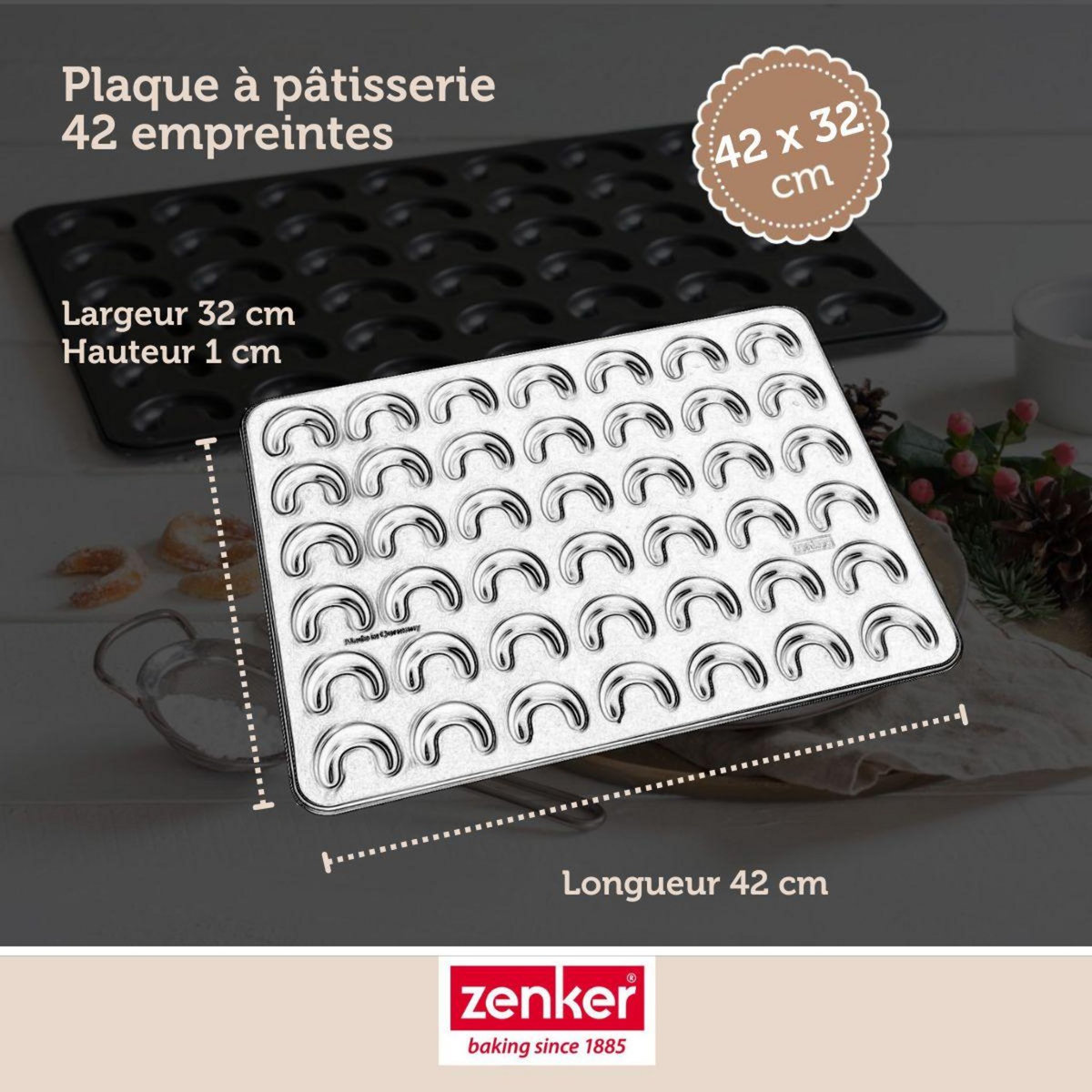 ZENKER Moule pour vanille kipferl croissant vanille 42 x 32 cm Zenker Special Creative