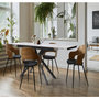 Voir la diapositive 2 : Habitat et Jardin Table à manger extensible en céramique 6 à 10 personnes  Celeste  - Blanc marbré gold