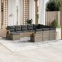 Voir la diapositive 1 : VIDAXL Salon de jardin 11 pcs avec coussins gris resine tressee