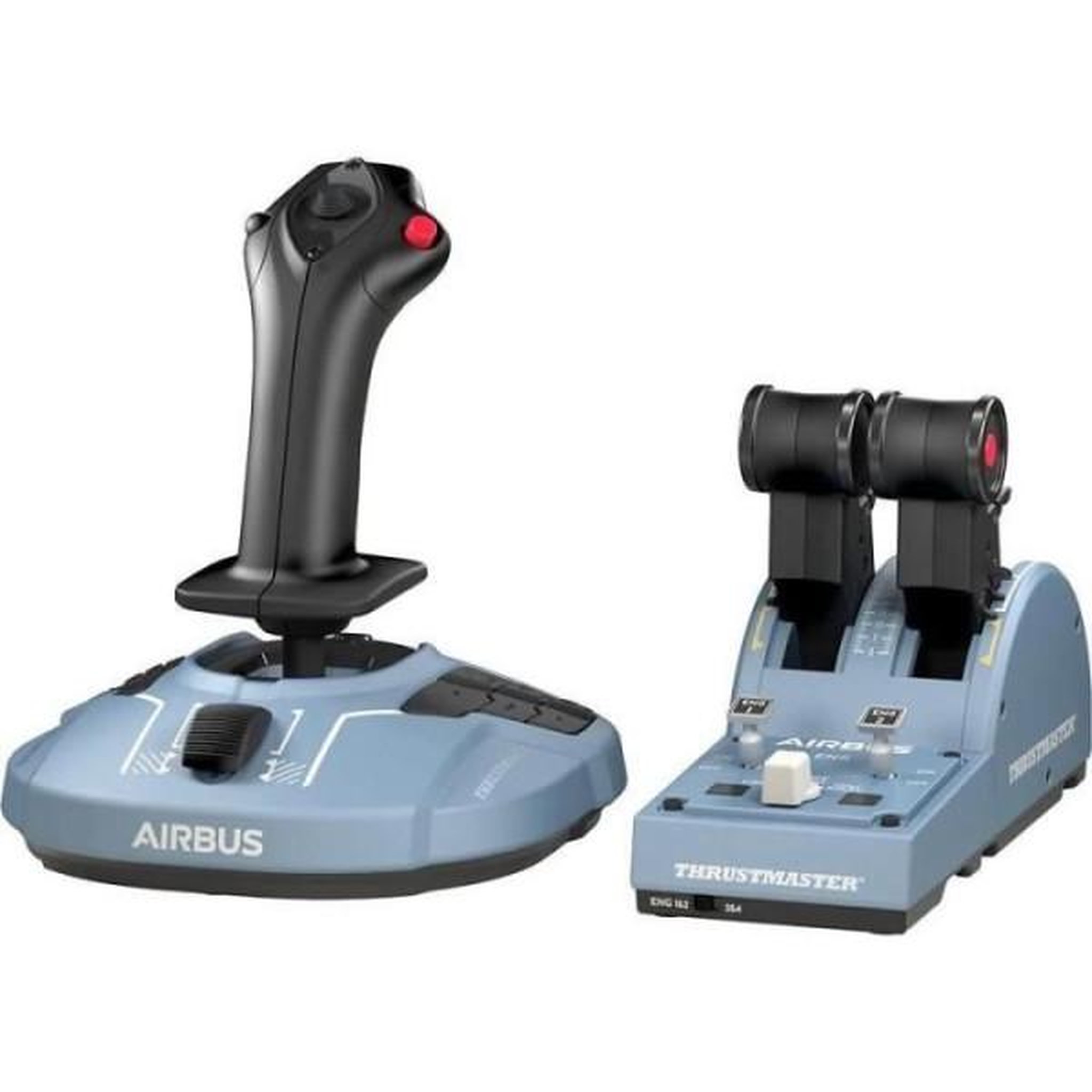 Thrustmaster THRUSTMASTER Joystick TCA Officer Pack Airbus Edition : Réplique ergonomique du Mini-manche et Quadrant Airbus