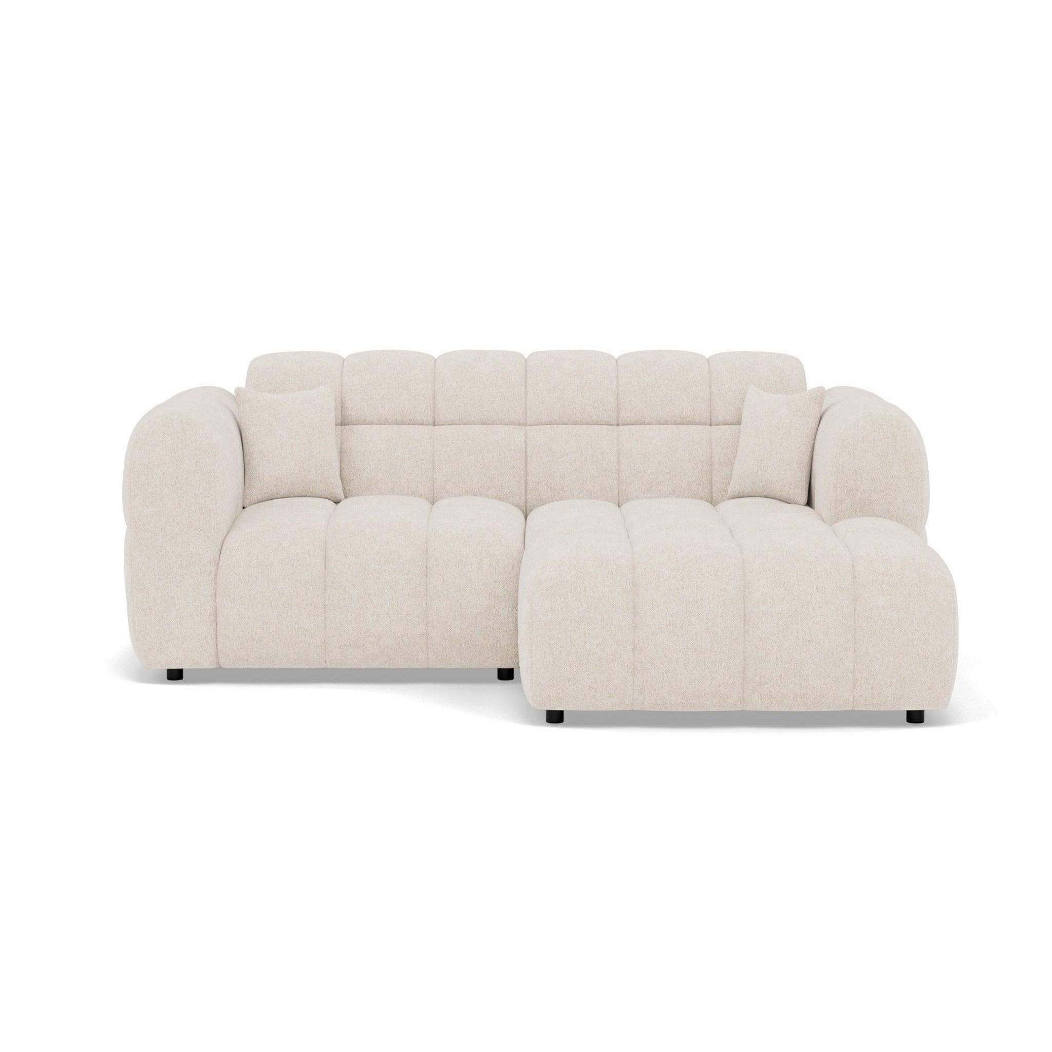 BEST MOBILIER Mini ray - canapé d'angle droit 4 places en tissu texturé. Coloris disponibles : Vert, Gris, Beige