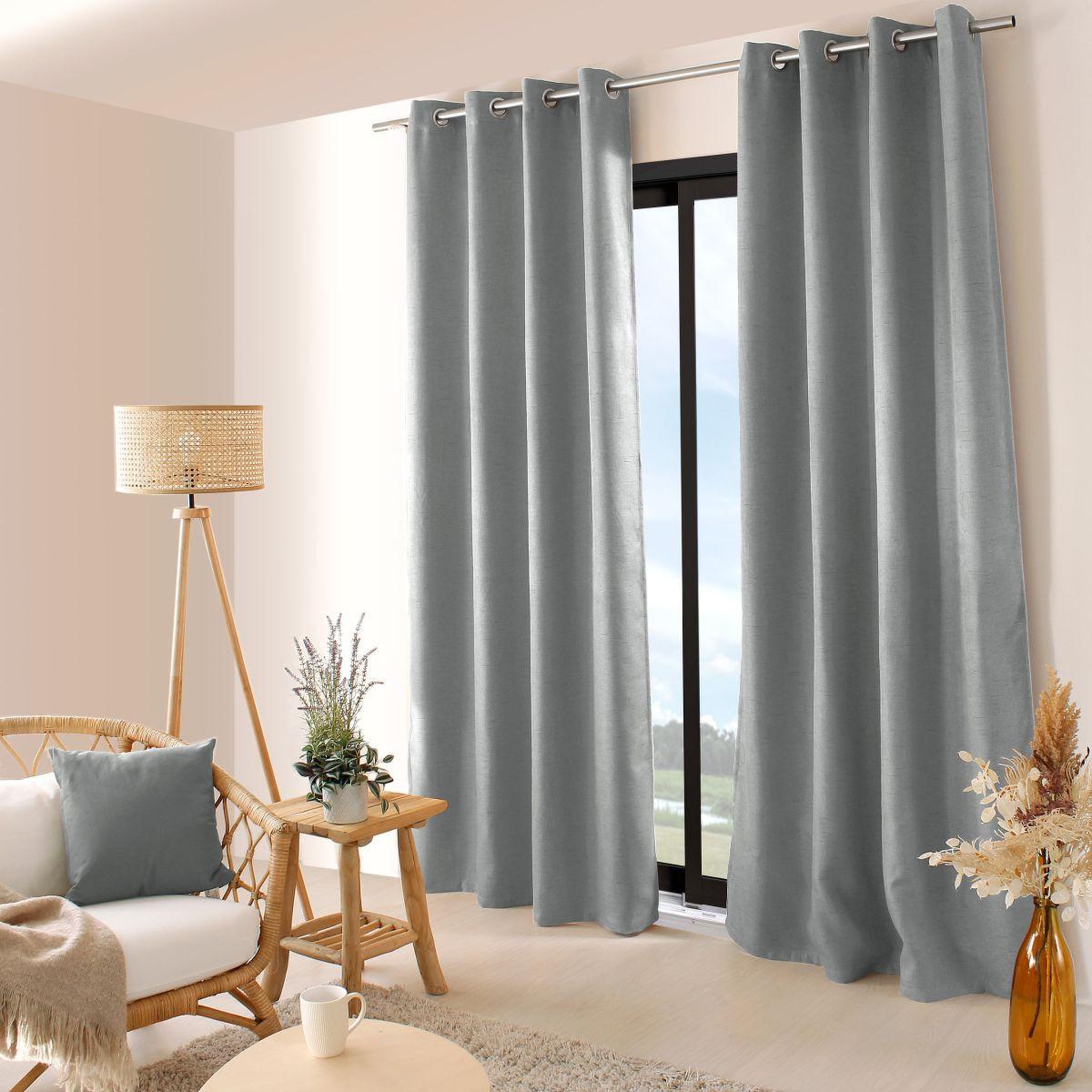 ENJOY HOME Rideau occultant isolant  floppy  140x240cm gris