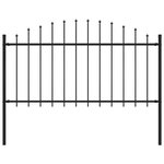VIDAXL Cloture de jardin avec dessus en forme de lance en acier 181 x 150 cm Noir