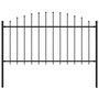 Voir la diapositive 1 : VIDAXL Cloture de jardin avec dessus en forme de lance en acier 181 x 150 cm Noir