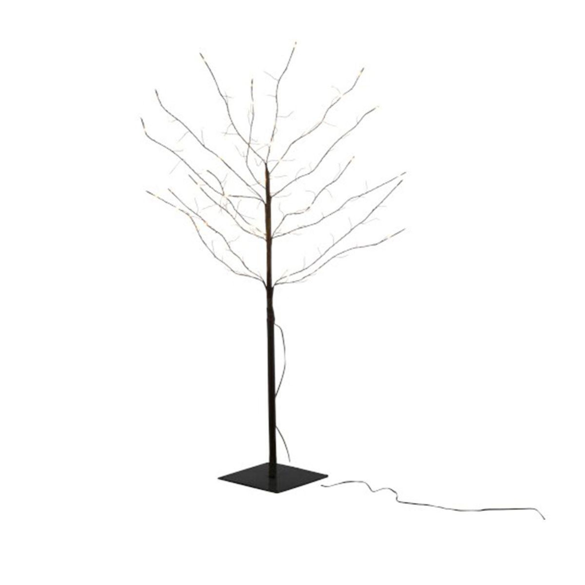 Voir la diapositive 2 : J-LINE Plante artificielle déco led  arbre nu  100cm noir