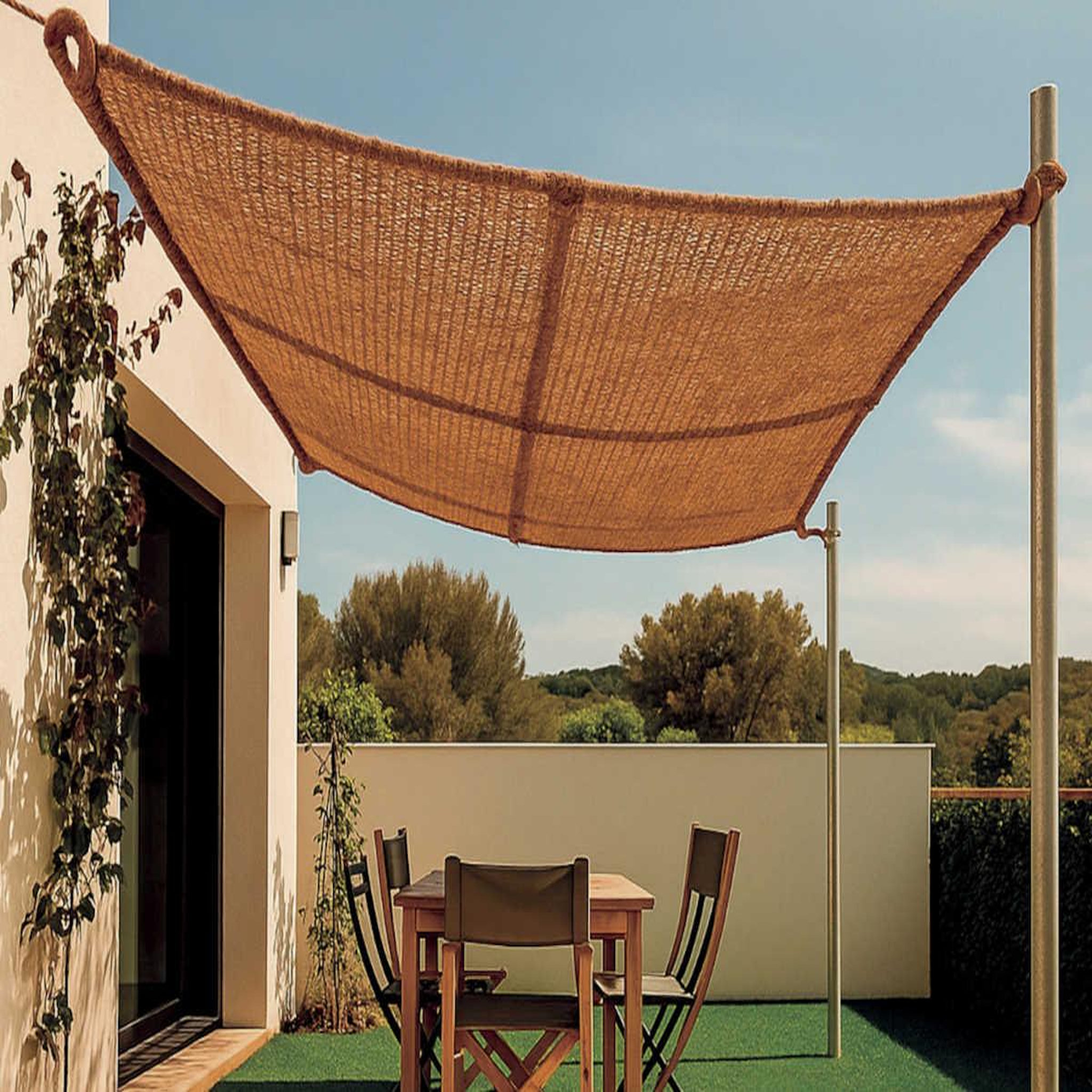 Nortene Voile d'ombrage carrée sunnet en fibre de coco 3 x 3 m - nortene