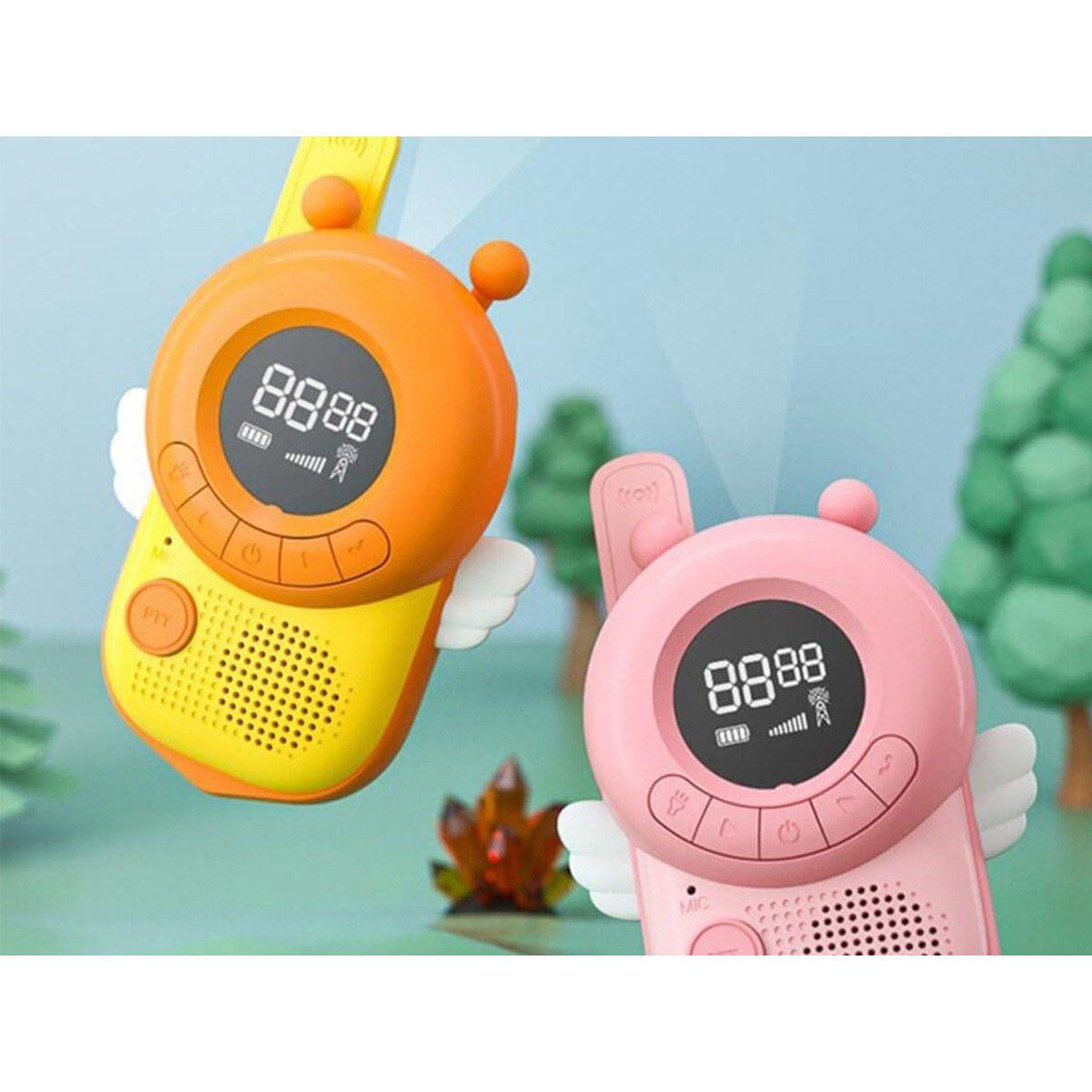 Voir la diapositive 2 : 1001JOUETS Paire de Talkies-Walkies pour Enfants - 8 Canaux PMR446 - Lampe Torche et VOX - Design Ludique