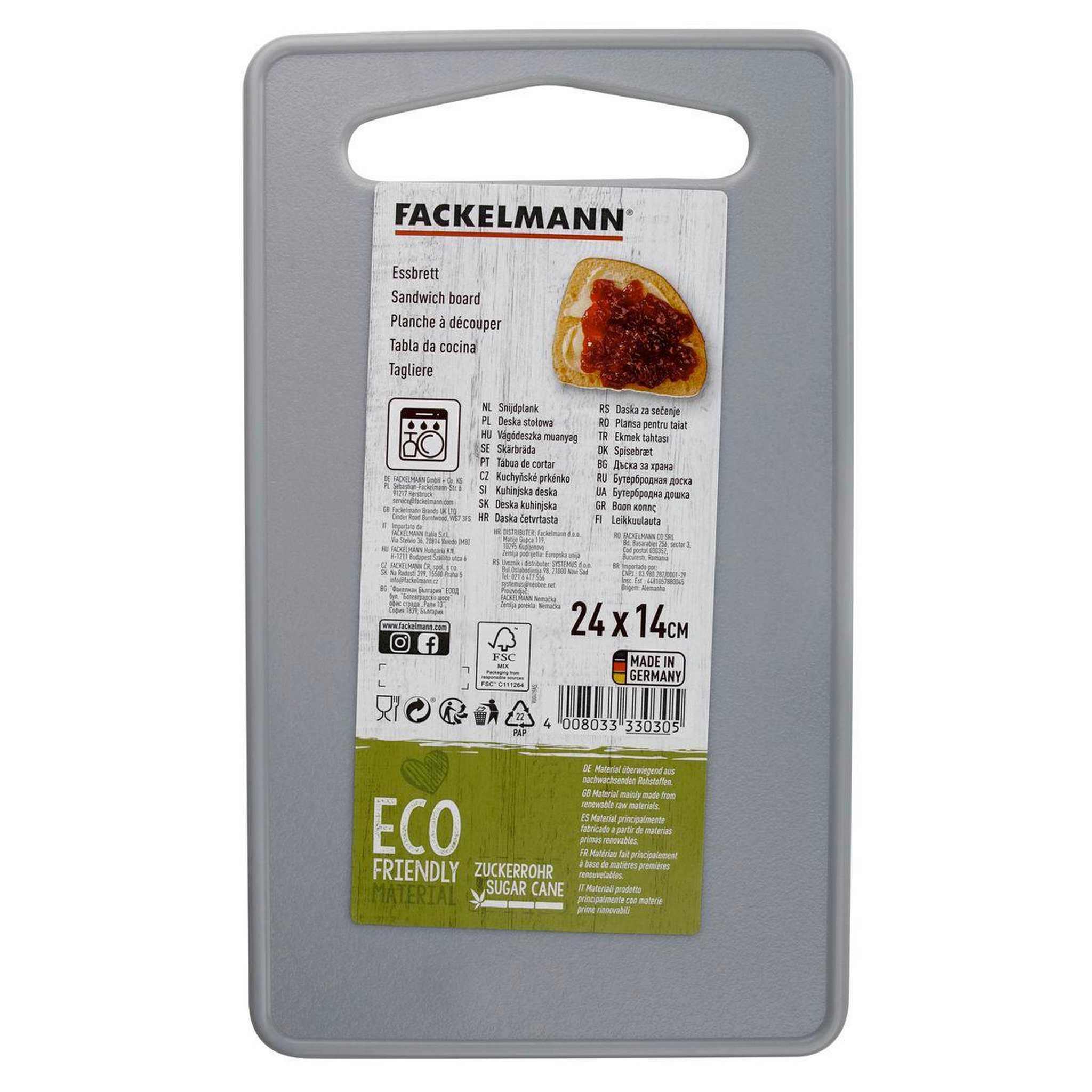 Voir la diapositive 5 : Fackelmann Petite planche à découper en bioplastique 24 x 14 cm fackelmann nature