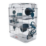 Zolux Cage sur 3 étages - ZOLUX - Rody3 trio - Pour hamsters, souris et gerbilles - L 41 x p 27 x h 53 cm - Bleu