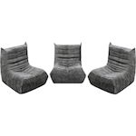 Habitat et Jardin Lot de 3 chauffeuses pour canapé modulables en tissu texturé  Velasca  - Gris