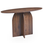 Paris Prix Console Design Ovale  Catrina  120cm Marron Foncé