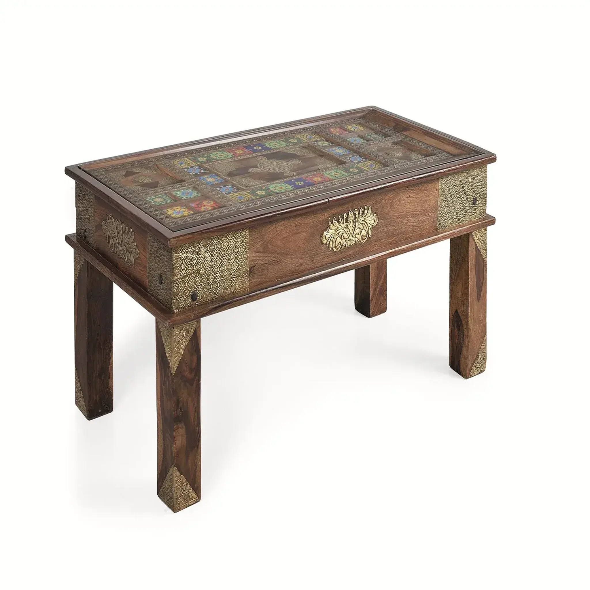 Voir la diapositive 3 : GINER Y COLOMER SL Table basse en bois de palissandre 120 cm style artisanal ethnique