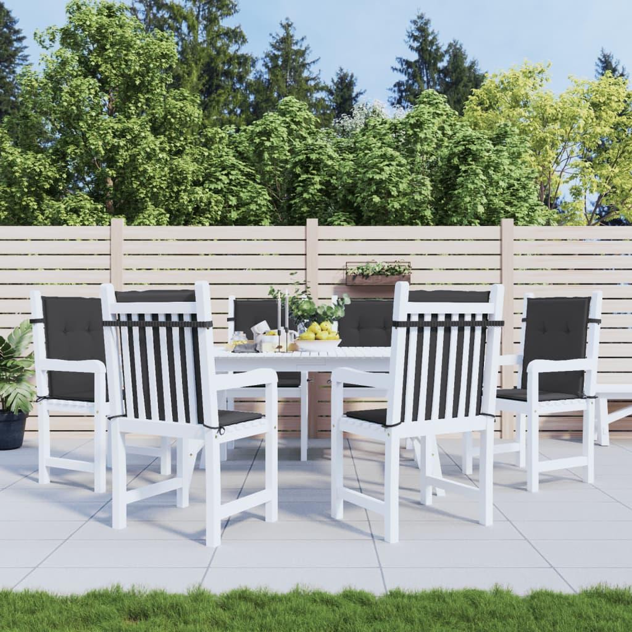 Voir la diapositive 1 : VIDAXL Coussins de chaise de jardin a dossier bas lot de 6 noir