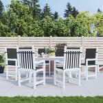 VIDAXL Coussins de chaise de jardin a dossier bas lot de 6 noir