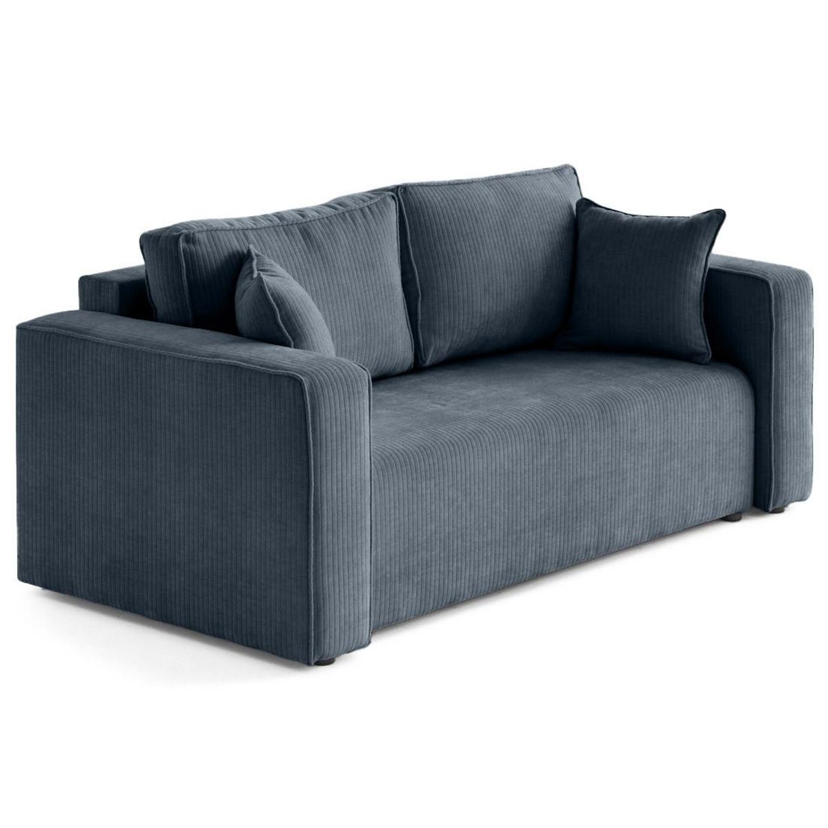 BEST MOBILIER Topaze - canapé droit 2 places en velours côtelé plat