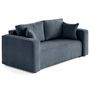 Voir la diapositive 3 : BEST MOBILIER Topaze - canapé droit 2 places en velours côtelé plat