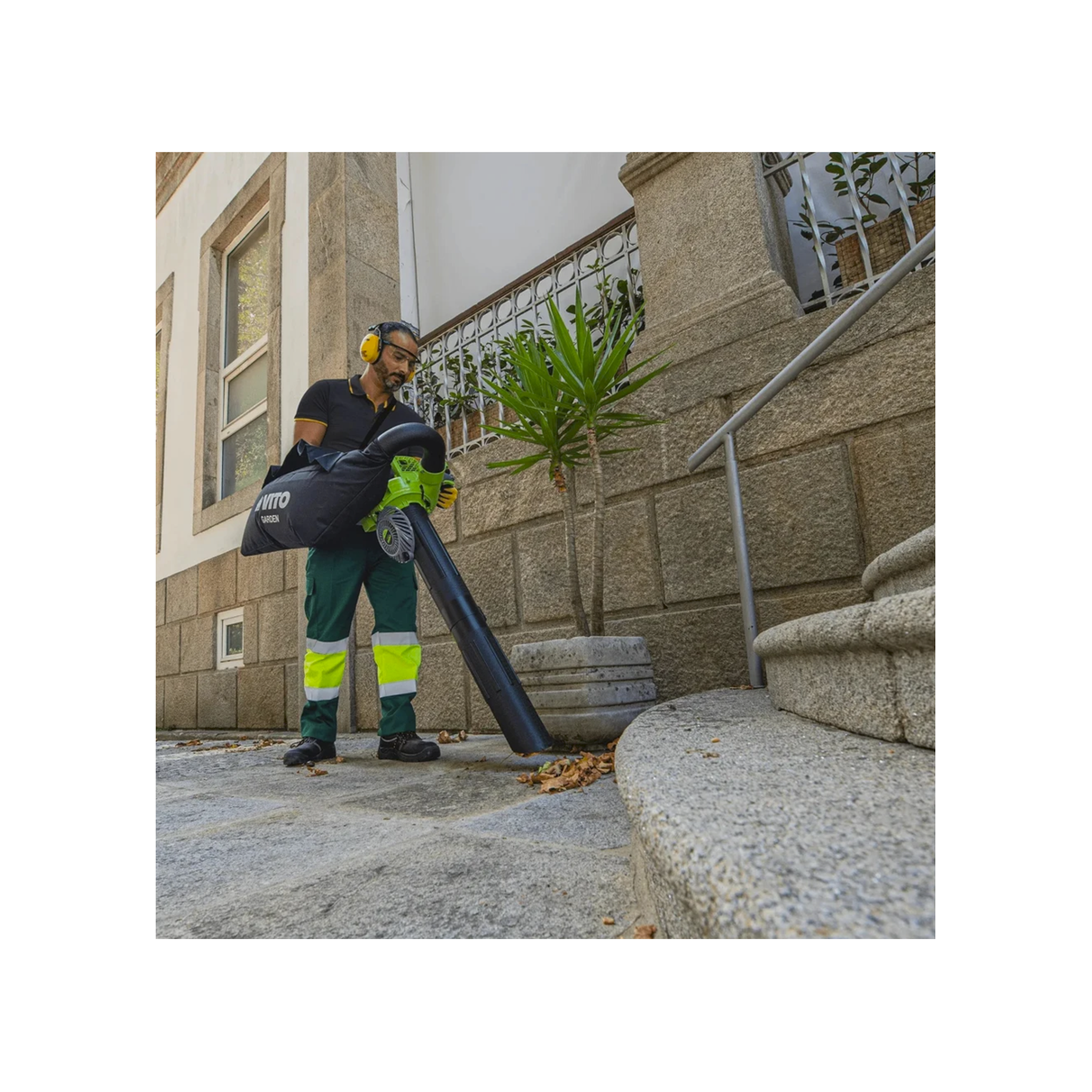 Voir la diapositive 2 : VITO Souffleur de feuilles 3en1 Aspirateur souffleur Broyeur thermique- 2T- 25.4Cm3 1CV SAC 40L VITO