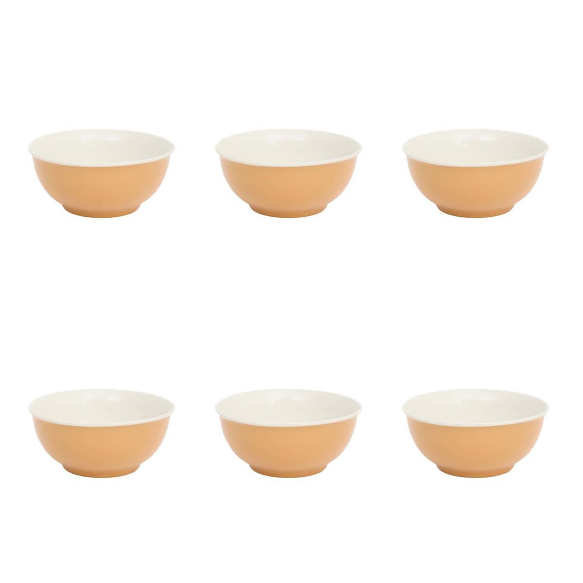 SECRET DE GOURMET Lot de 6 Bols en Porcelaine  Nature  52cl Ocre