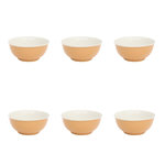 SECRET DE GOURMET Lot de 6 Bols en Porcelaine  Nature  52cl Ocre