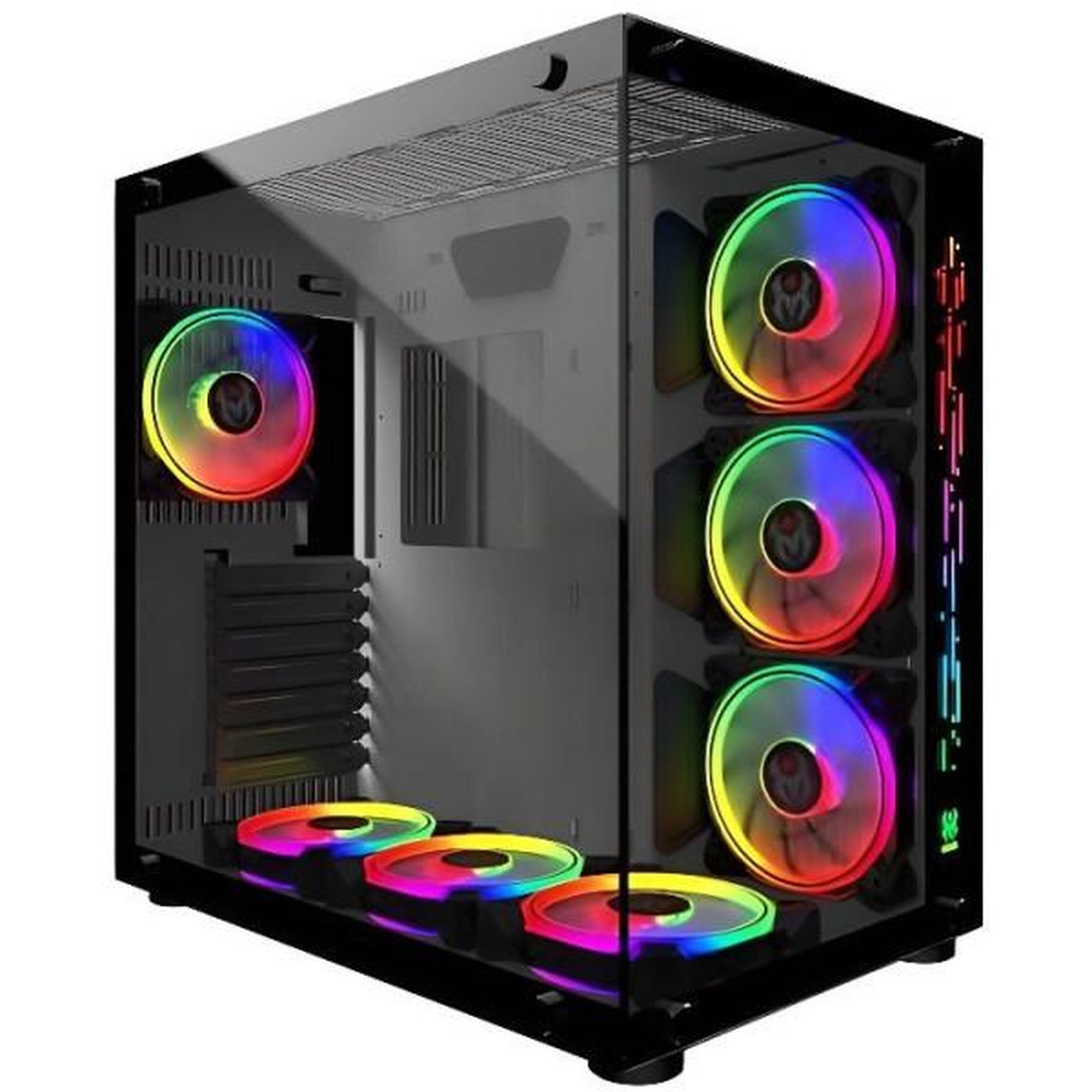 MRED MRED - Boîtier PC Gamer ATX - Blanc RGB Crystal Sea
