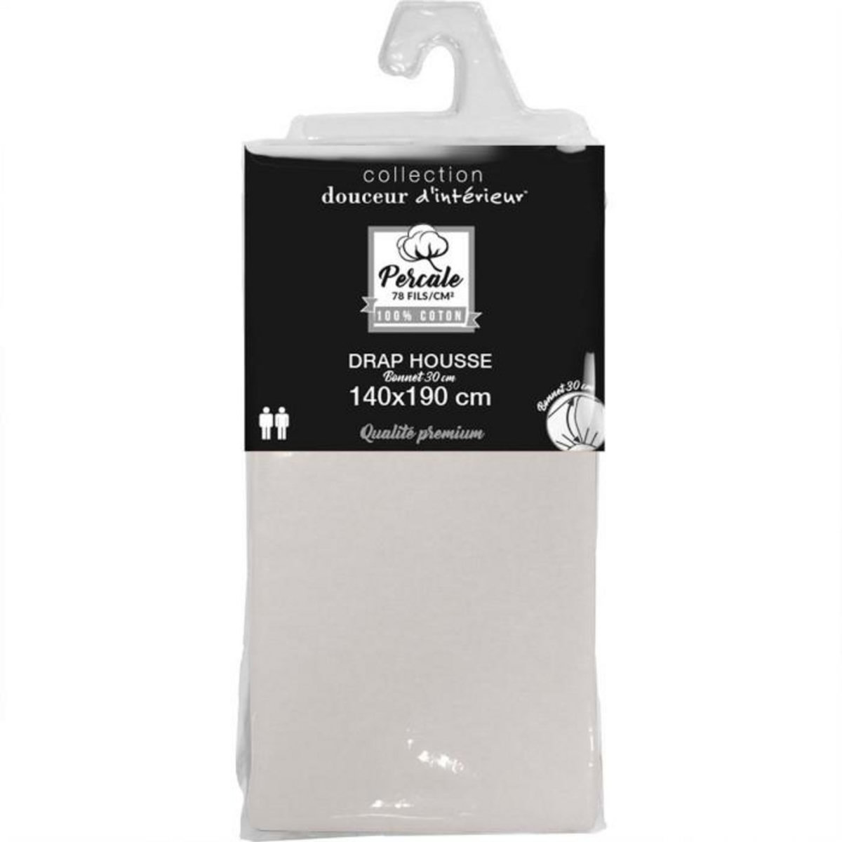 Paris Prix Drap Housse  Percaline  140x190cm Lin