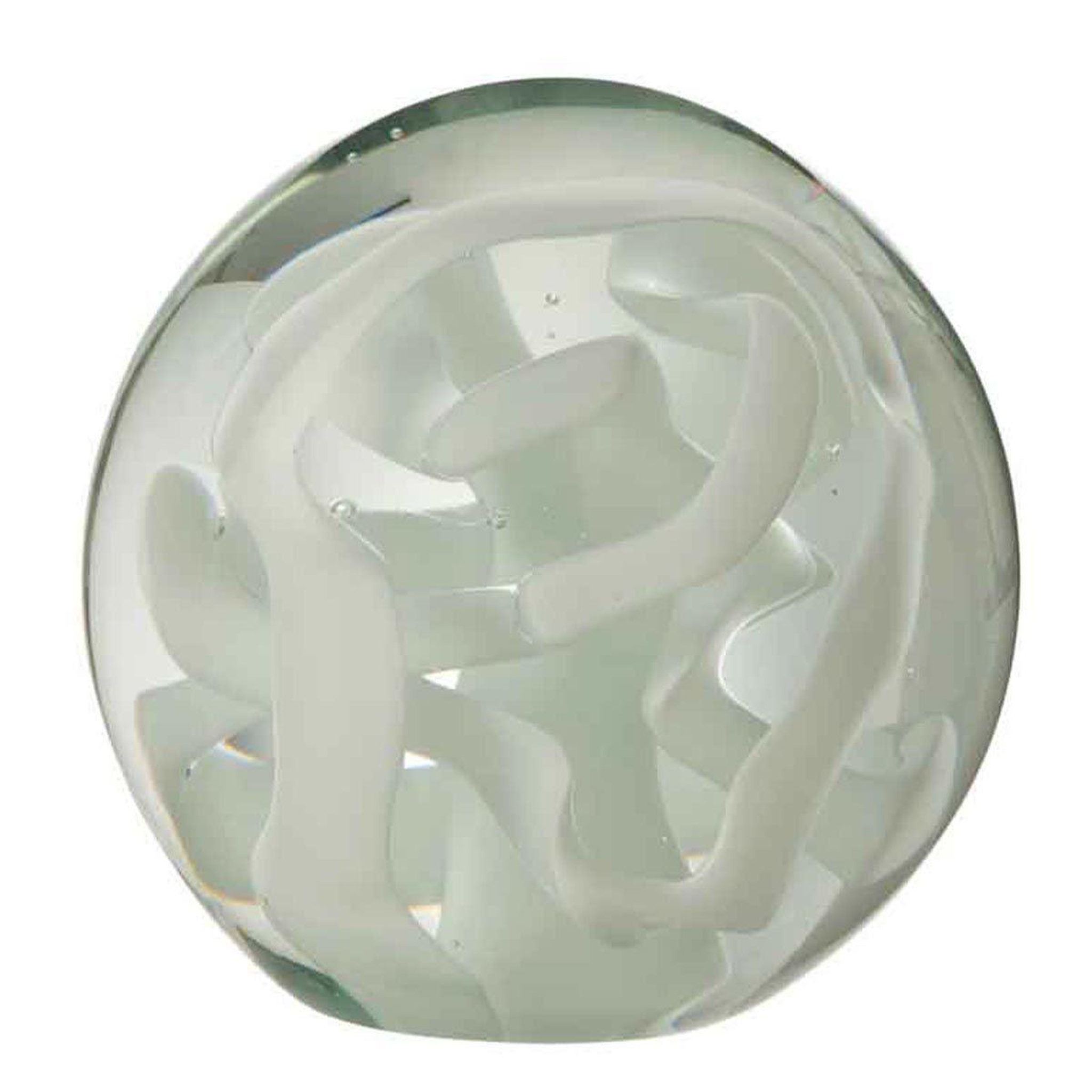J-LINE Presse-Papier en Verre  Guirlande  12cm Blanc