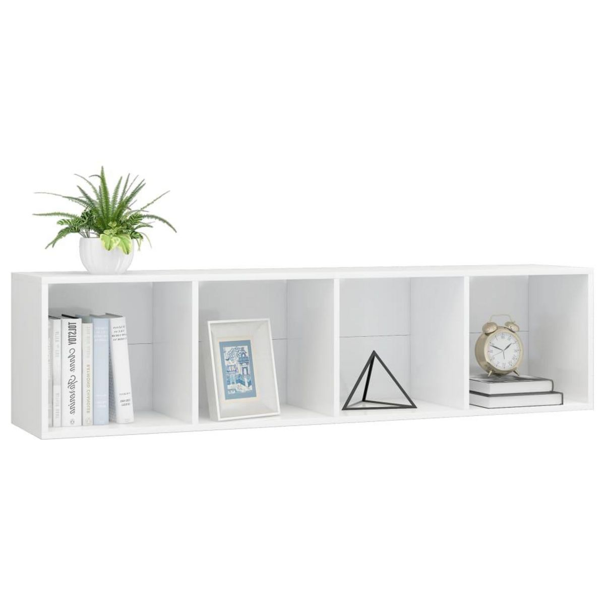VIDAXL Bibliotheque/Meuble TV Blanc brillant 143x30x36 cm
