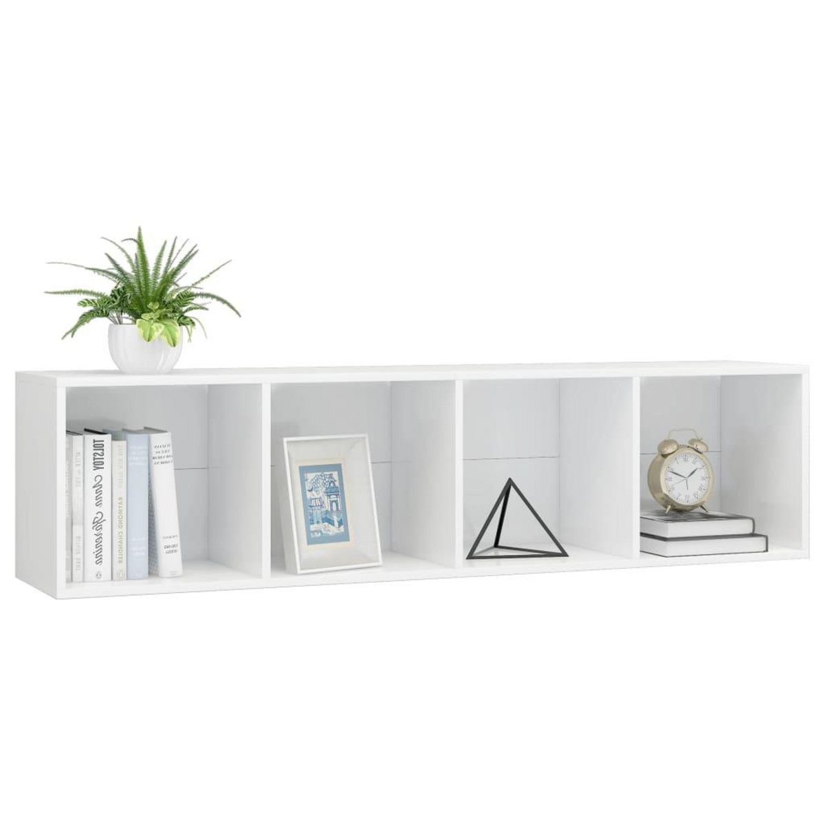 VIDAXL Bibliotheque/Meuble TV Blanc brillant 143x30x36 cm
