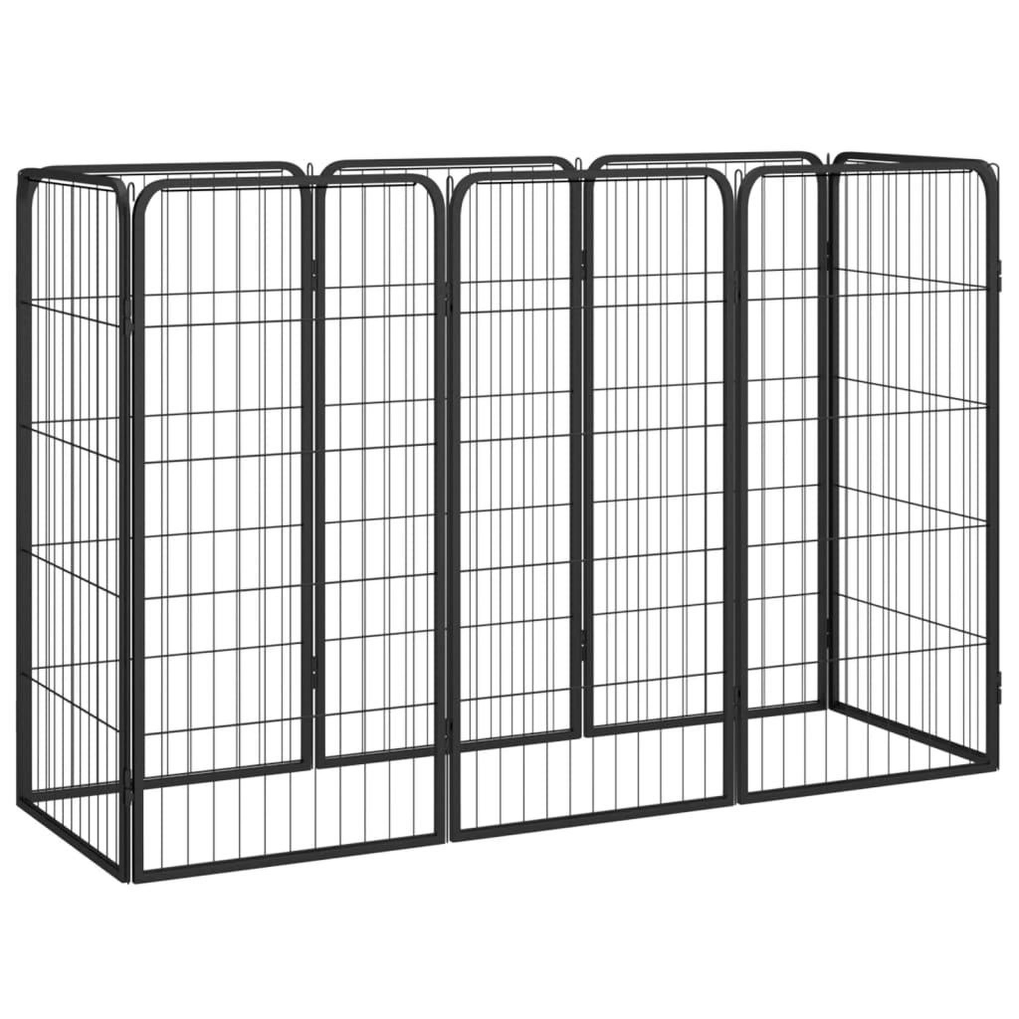 VIDAXL Parc pour chien 8 panneaux Noir 50x100cm Acier enduit de poudre