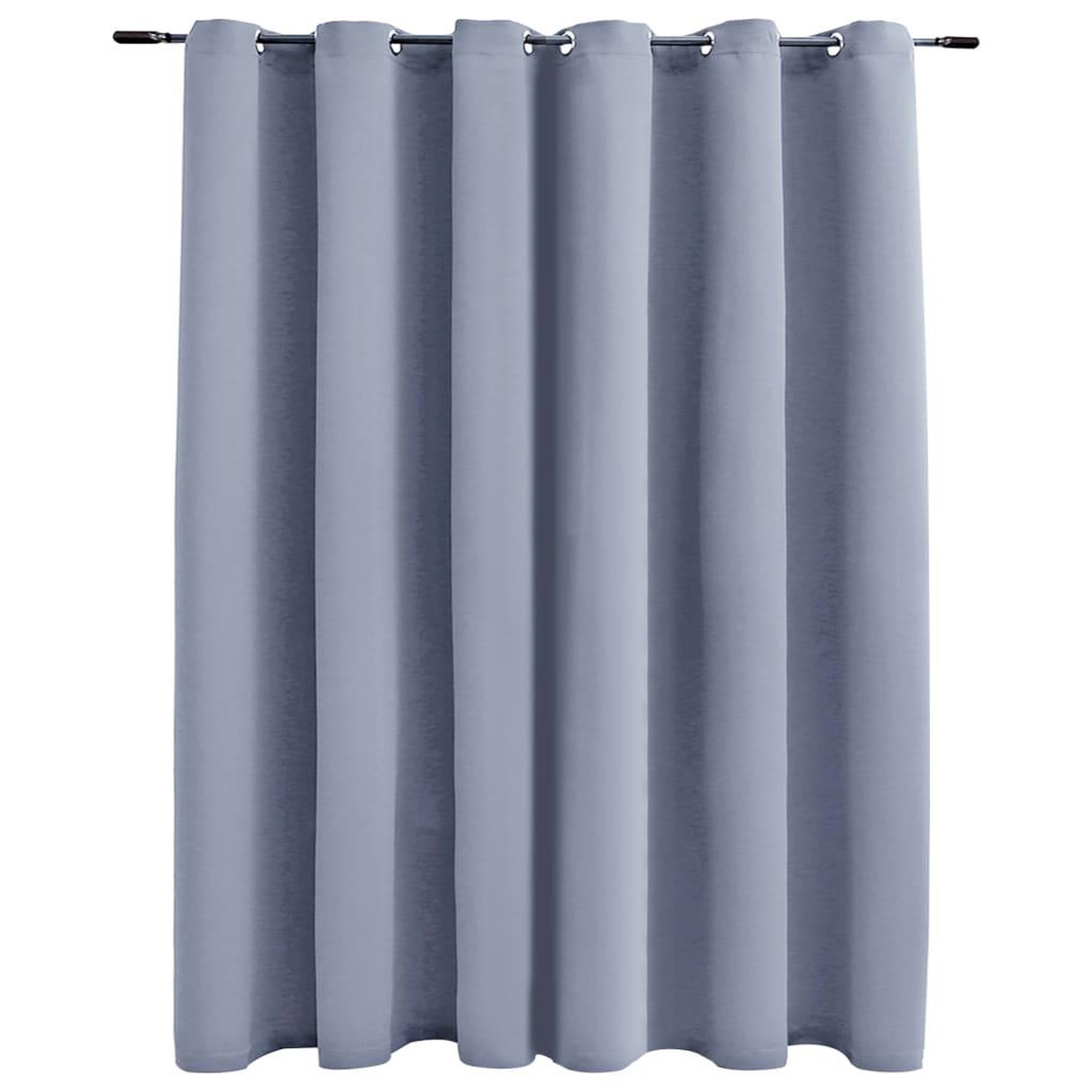 Voir la diapositive 2 : VIDAXL Rideau occultant avec anneaux en metal Gris 290x245 cm